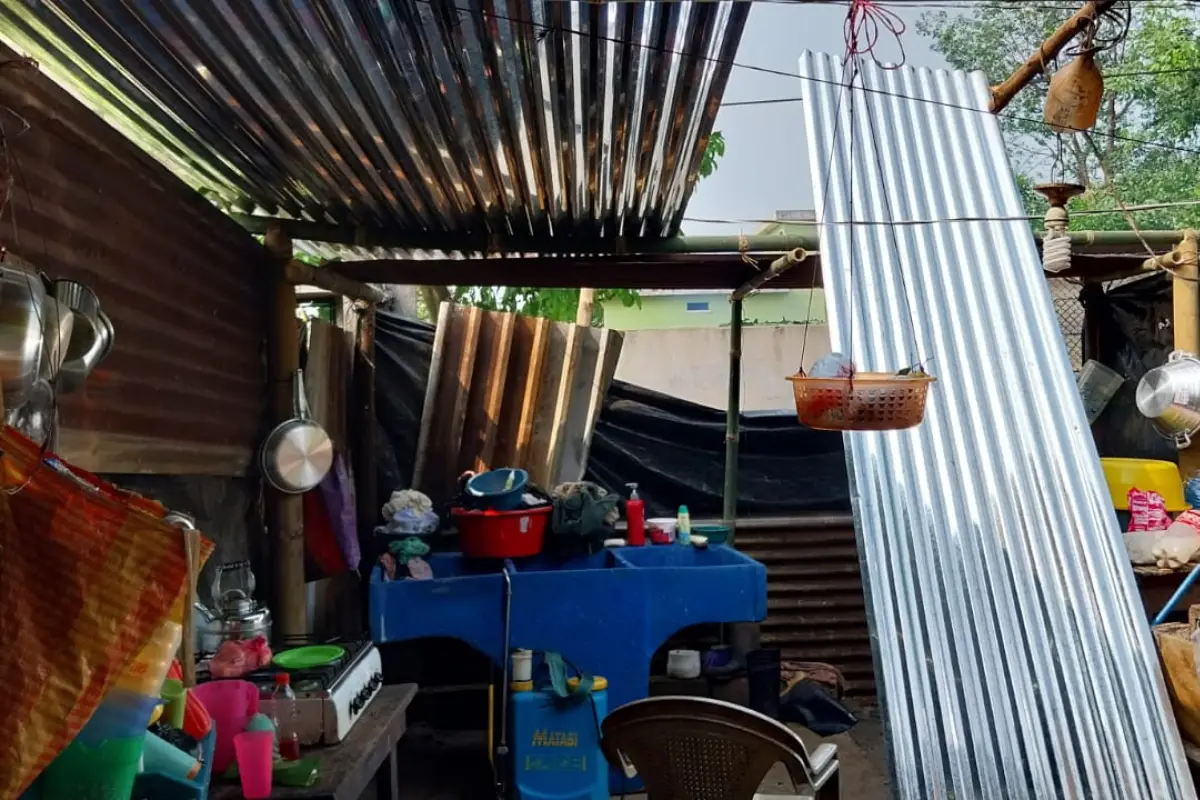 Conred reportó daños en viviendas de Suchitepéquez por lluvias y vientos durante este domingo. Foto: Conred.