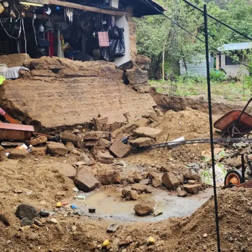 En este lugar fue donde ocurrió la caída del paredón. Foto: Cruz Roja Guatemalteca.
