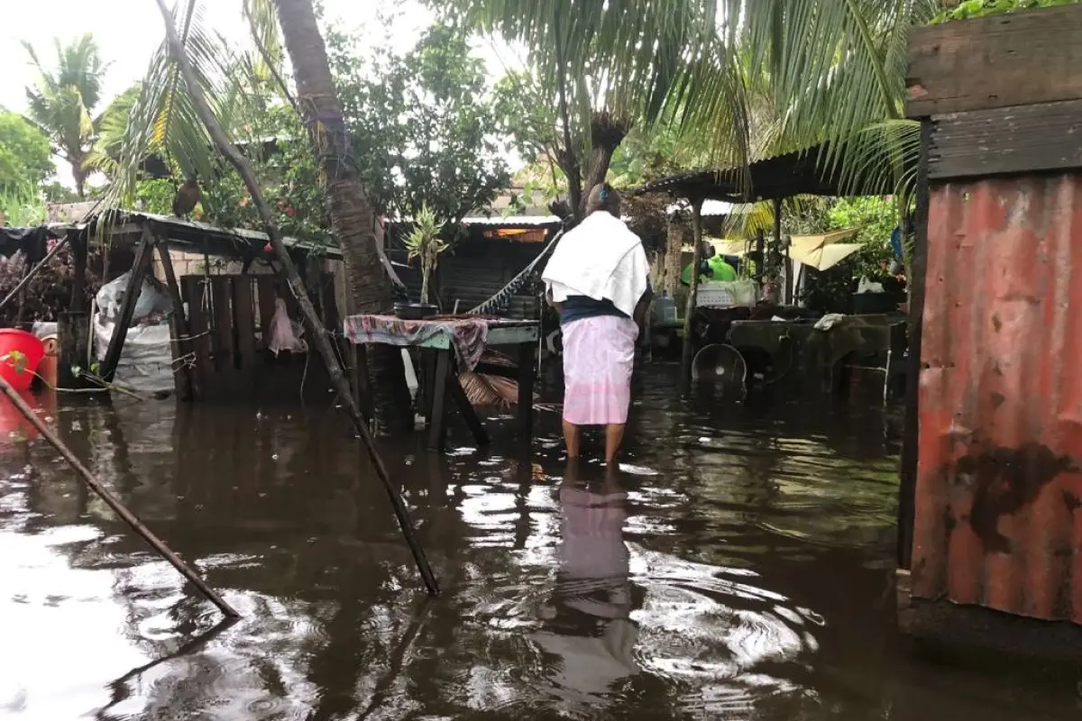 Inundación en comunidad María Linda del municipio de Iztapa, Escuintla. Foto: Conred