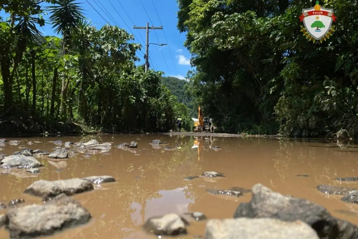 Daños en carreteras en Palín, Escuintla, derivado de las lluvias. Foto: Municipalidad de Palín