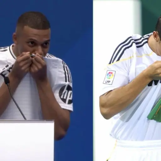 Mbappé emula a Cristiano Ronaldo en su presentación como jugador del Real Madrid ,