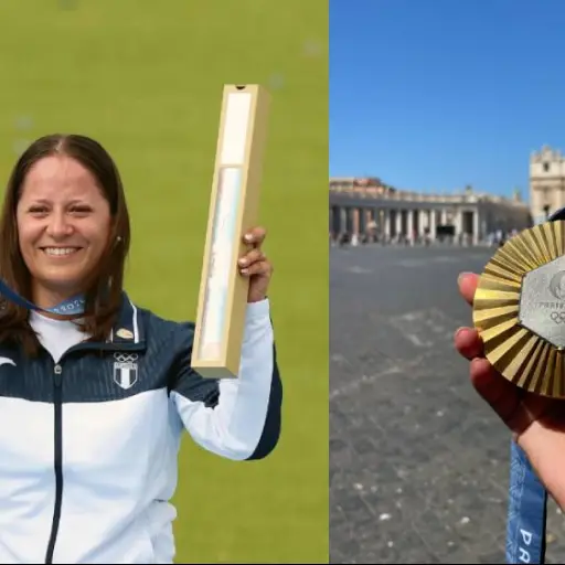 Adriana Ruano siempre ha sido una persona de fe y llevar su medalla de oro al Vaticano tenía un significado especial para ella. ,