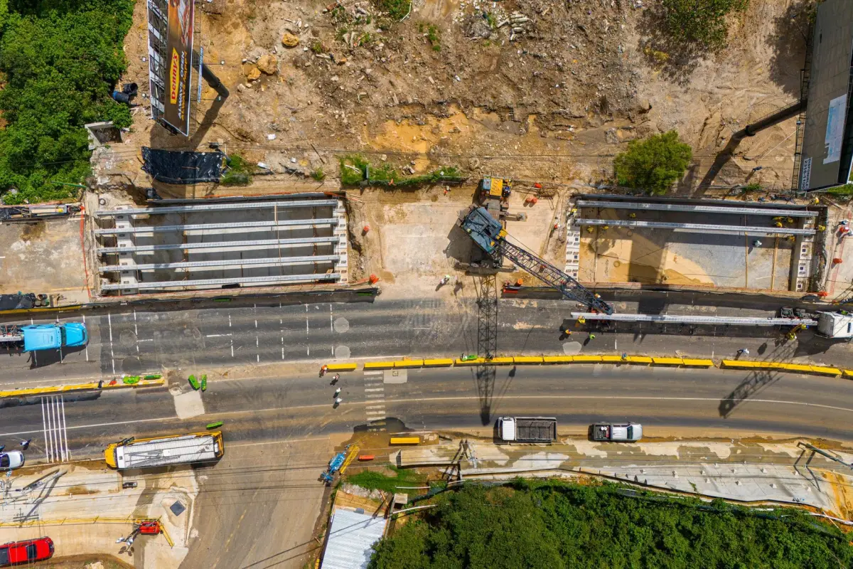 Vista aérea de los trabajos realizados en la ruta a El Salvador. Foto: CIV. 