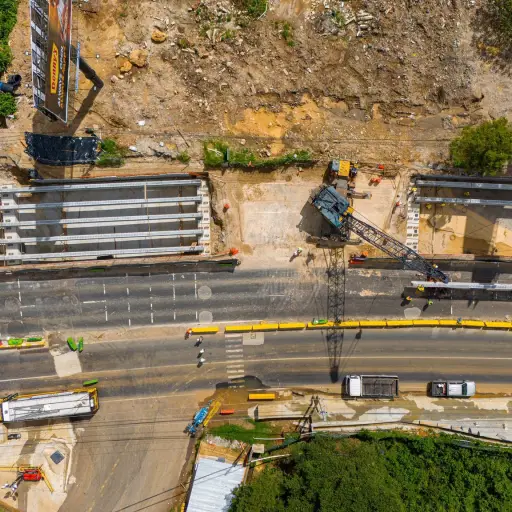 Vista aérea de los trabajos realizados en la ruta a El Salvador. Foto: CIV. 