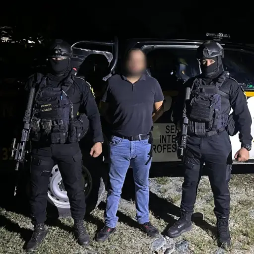 José Aguilar García, presunto narcotraficante capturado en Izabal. Foto: PNC