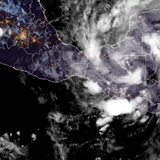 El fenómeno causa un incremento de nubosidad en el país. Imagen satelital.