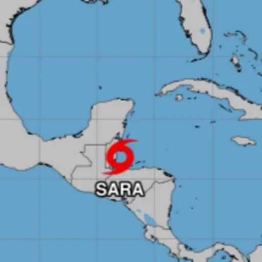 Se espera que el centro del ciclón llegue hoy a Belice y después a Guatemala. Imagen del Centro Nacional de Huracanes de EE. UU.
