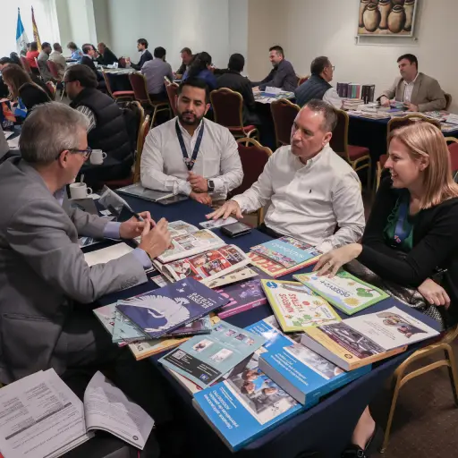Personas asisten a un encuentro empresarial de negocios literarios en Ciudad de Guatemala. Foto: EFE