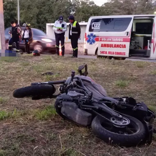 Motorista fallecido en la VAS. Foto: Bomberos Voluntarios