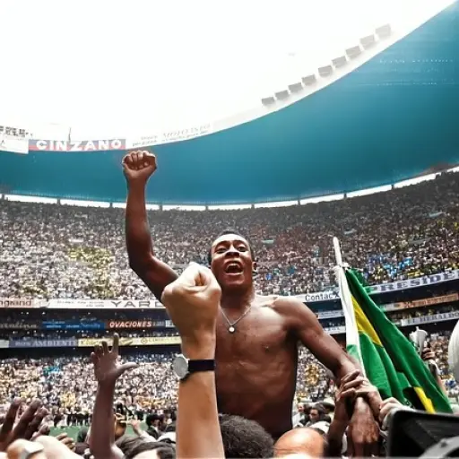 Pelé, celebra en el estadio Azteca tras consagrarse campeón del Mundo en México 1970 - instagram @pele