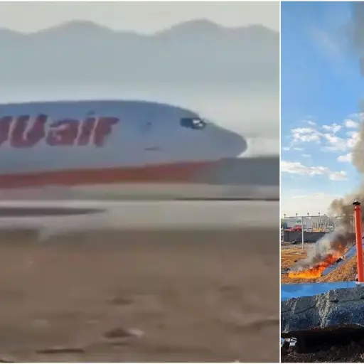 El avión estaba intentando un aterrizaje forzoso debido a un mal funcionamiento del tren de aterrizaje cuando se produjo el accidente. ,Foto X
