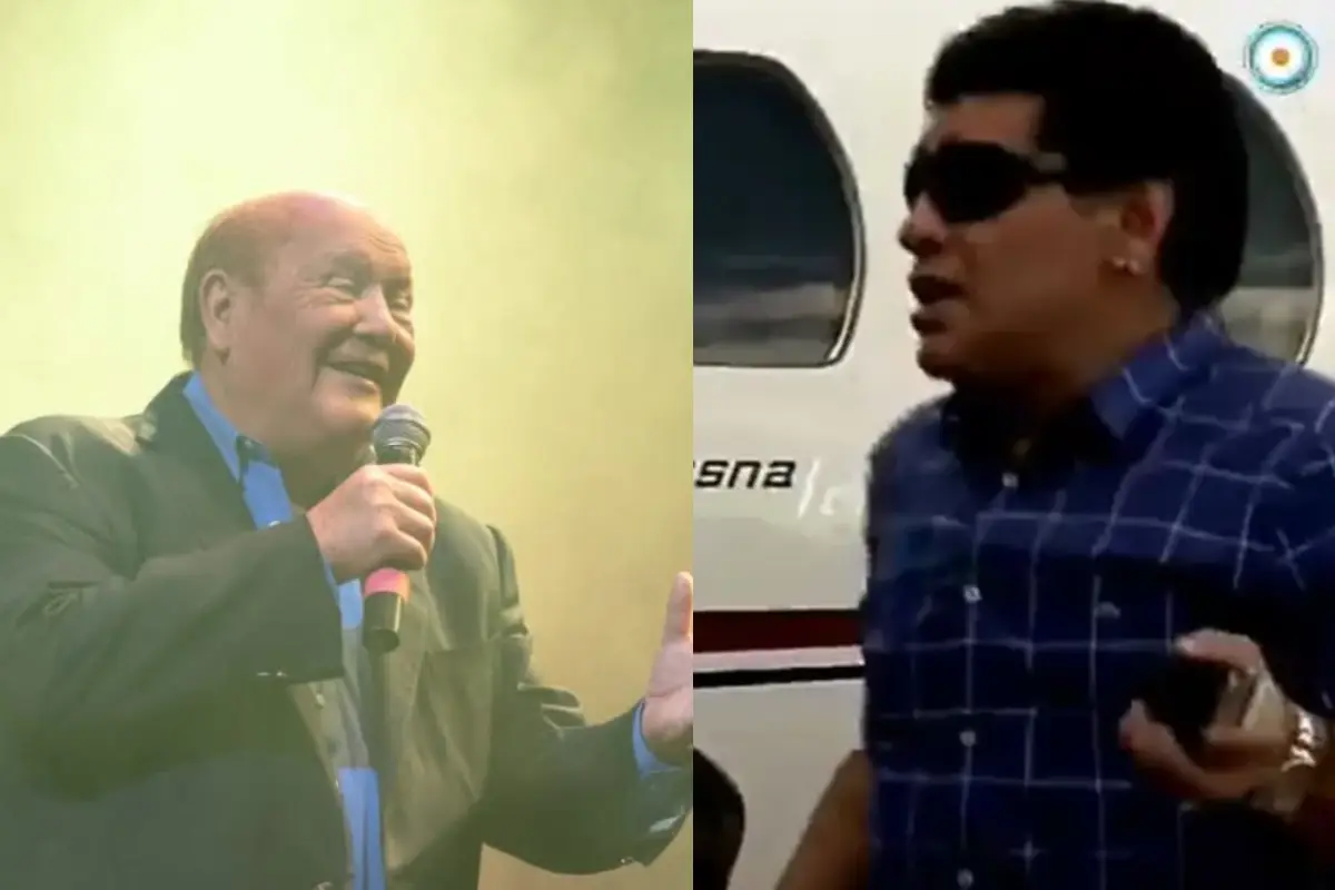 Diego Maradona interpretando canción de Leo Dan 