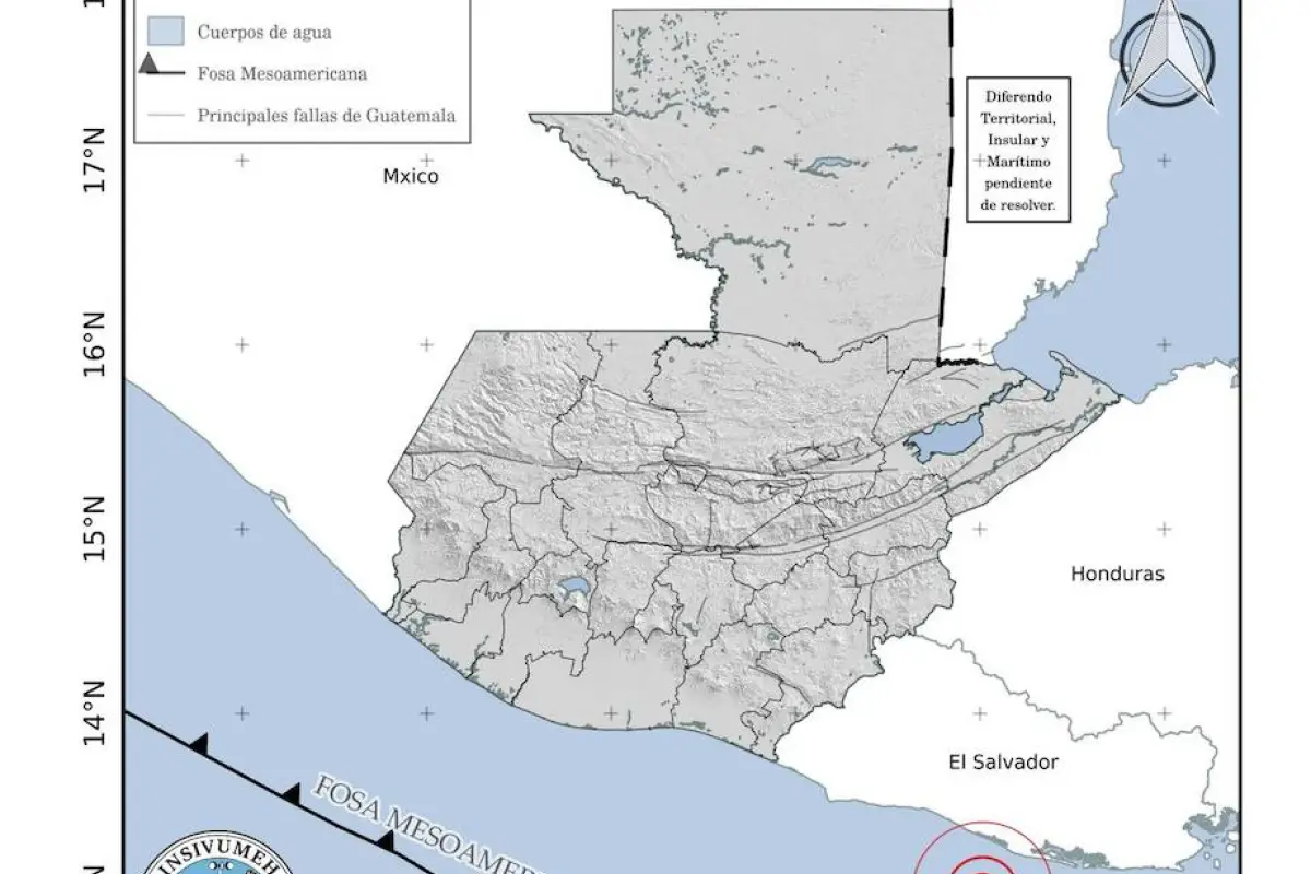 El sismo tuvo región epicentral en el océano Pacífico., Insivumeh