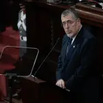 Presidente Bernardo Arévalo durante discurso en Congreso ,EFE