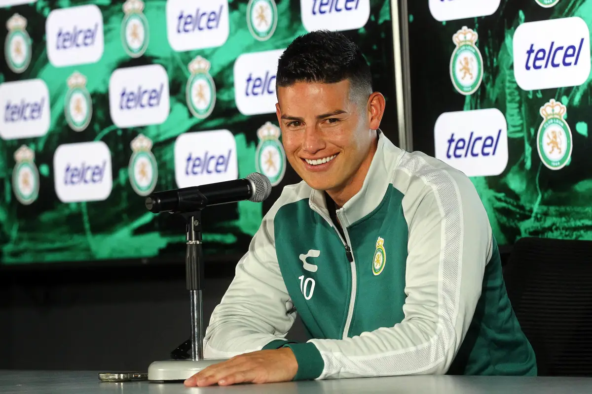 James Rodríguez en su presentación con el Club León, de México - EFE