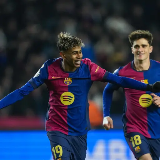Celebración de Lamine Yamal ante el Betis - EFE