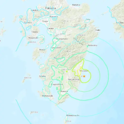 Sismo en Japón, 13 de enero de 2025 ,USGS