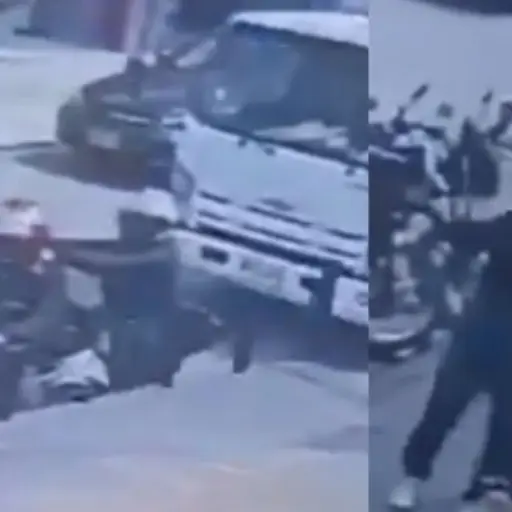 Asaltan a un motociclista y un testigo los atropella en venganza. ,Captura de pantalla video X.