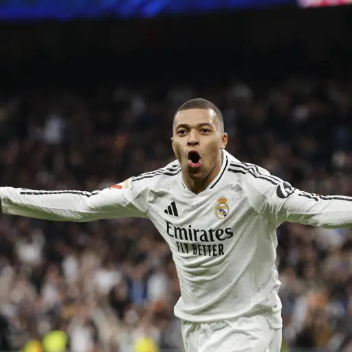 Celebración de Kylian Mbappé ante Las Palmas - EFE