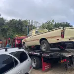 El MP oficializó la clausura de un predio de Chimaltenango por el hallazgo de un carro robado por estafadores. ,Ministerio Público.