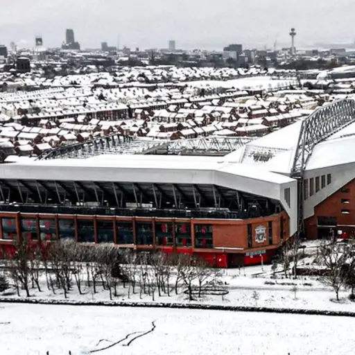 Fuerte nevada previo al Liverpool-Manchester United