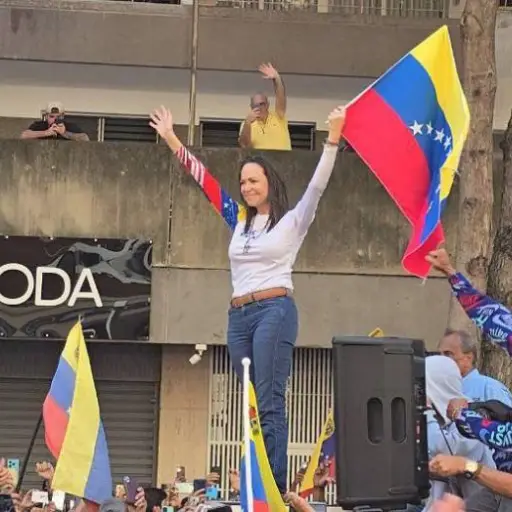 María Corina Machado reaparece en una protesta en Venezuela ,Red social X