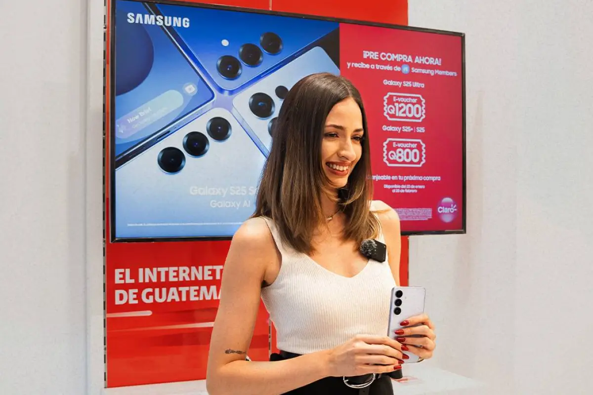 La promoción aplica en los smartphones de la nueva Serie Galaxy S25 de Samsung. , Cortesía Claro Guatemala