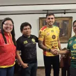 Ramiro Rocca, en su presentación con el Deportivo Marquense - EU San Marcos