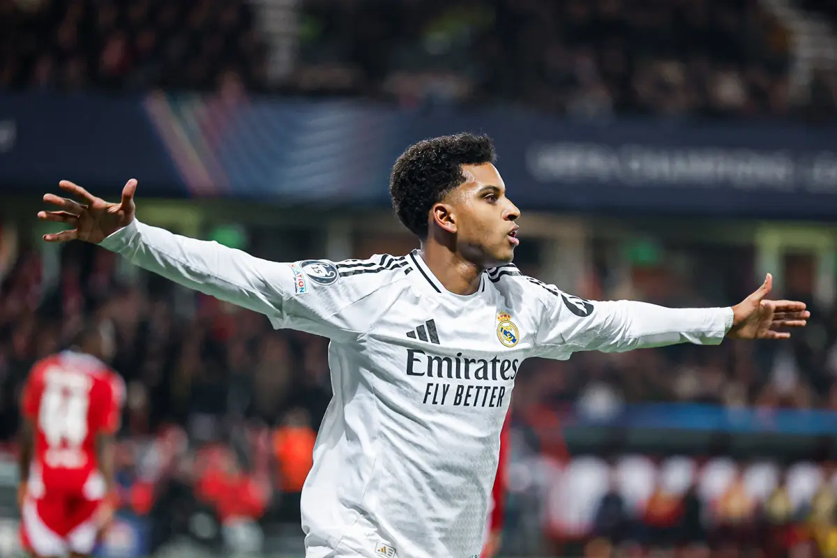 Celebración de Rodrygo ante el Brest - Real Madrid C.F: