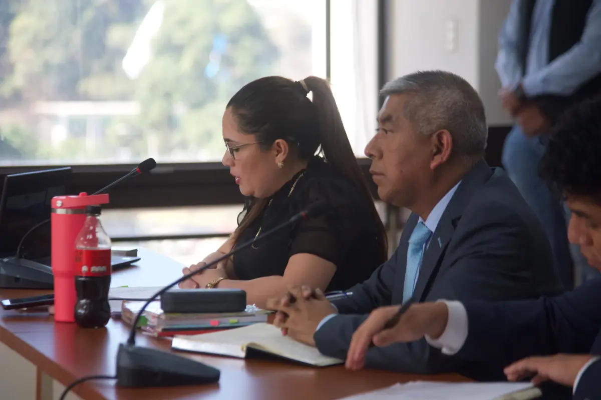 Los fiscales Rafael Curruchiche y Leonor Morales, de la FECI, durante una audiencia del caso Semilla., Omar Solís/Emisoras Unidas