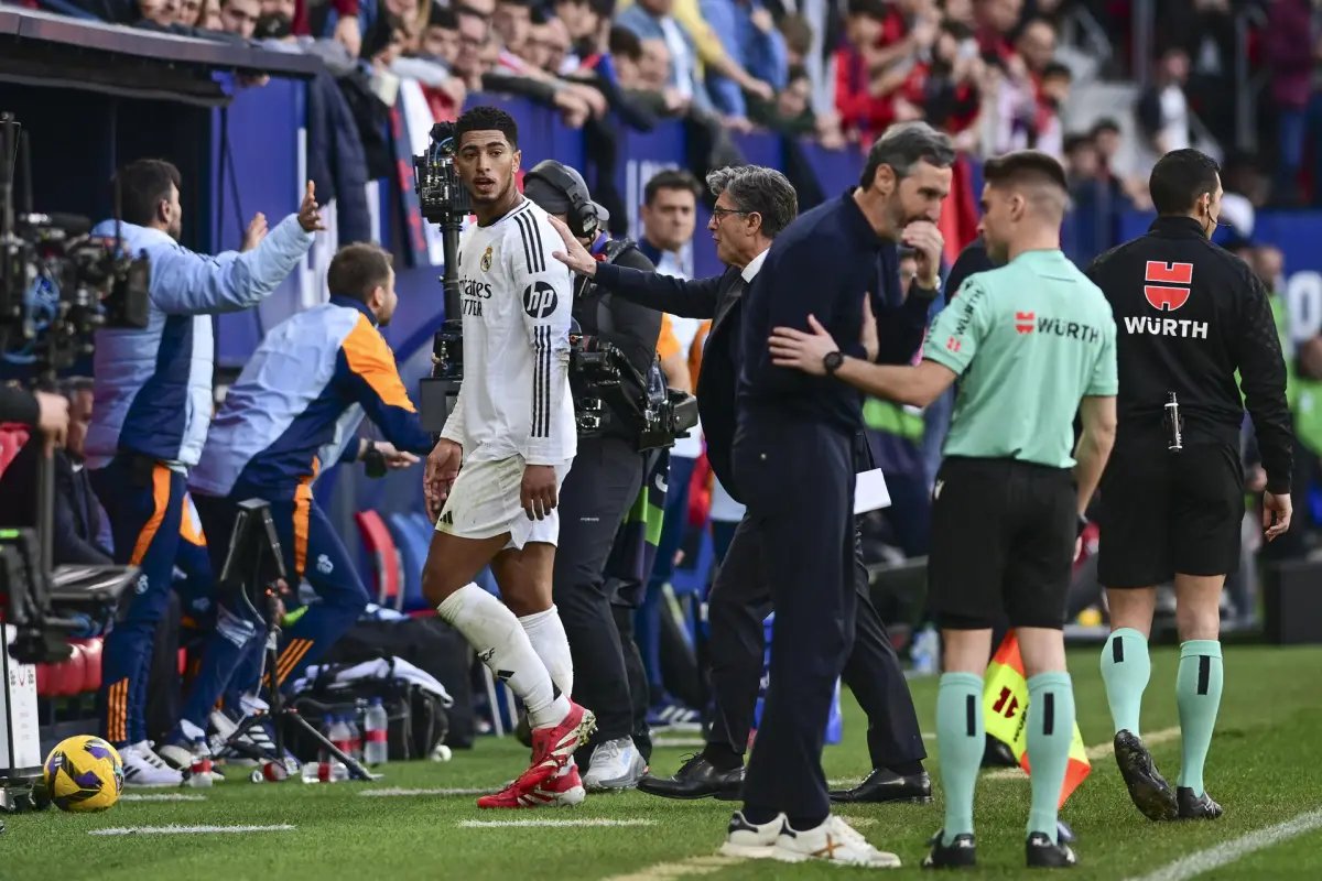 Jude Bellingham fue expulsado en el partido ante el Osasuna - EFE