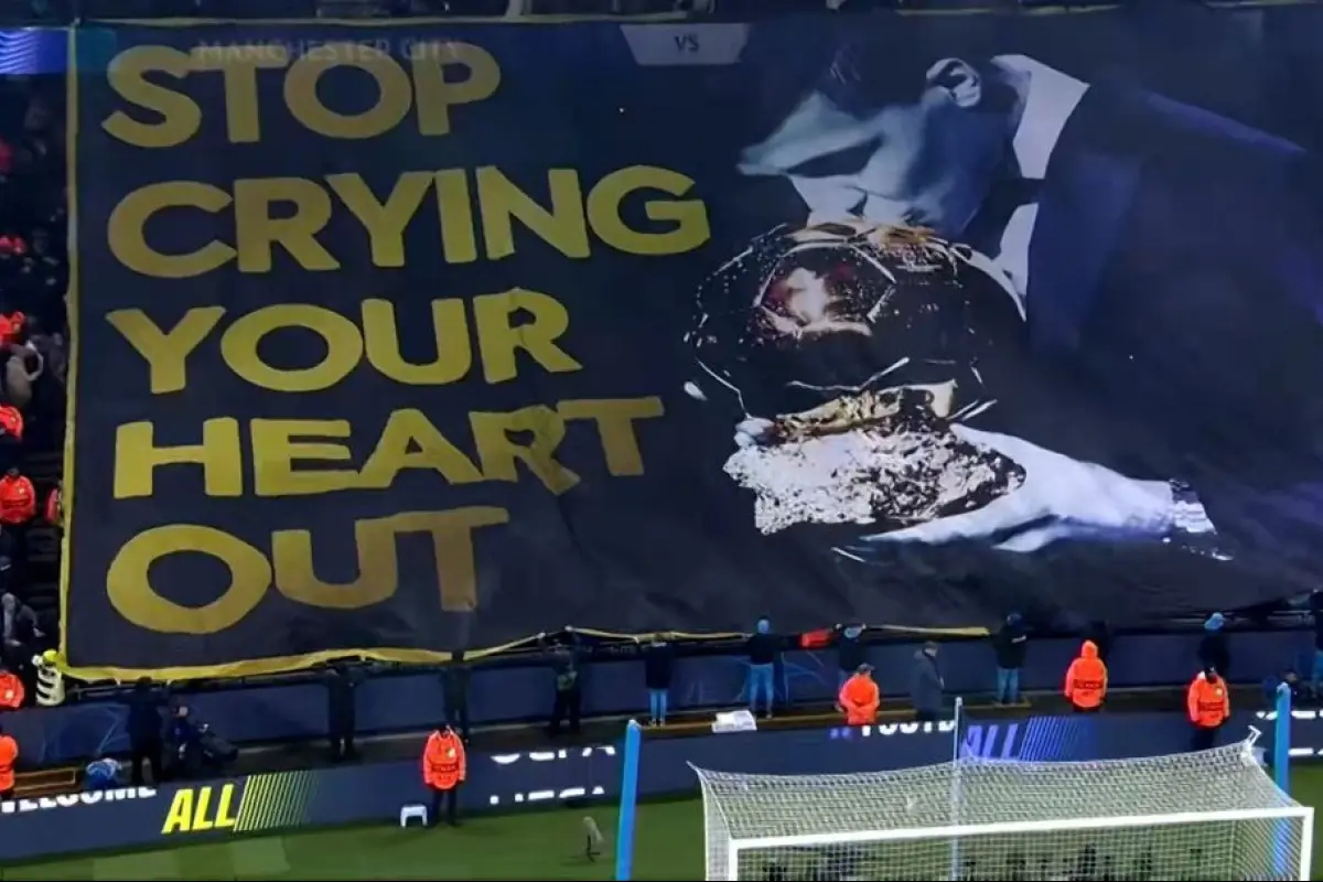 Afición del City se defiende por el tifo desplegado en el Etihad Stadium - Redes Sociales