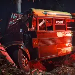 El bus impactó contra un muro. ,Bomberos Voluntarios