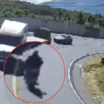 Video captado por cámara de seguridad muestra el momento exacto del choque en la RN14. ,Captura de pantalla video X.