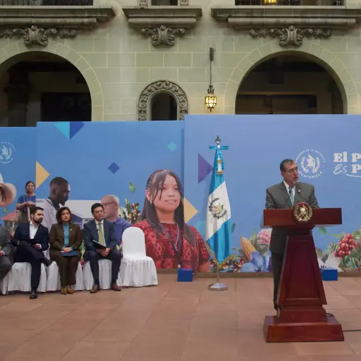 El presidente Bernardo Arévalo durante la conferencia semanal del Ejecutivo de este lunes 3 de febrero. ,Omar Solís/Emisoras Unidas