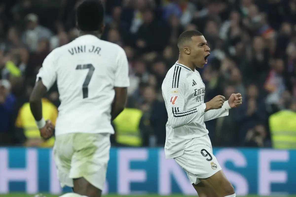 Celebración de Kylian Mbappé ante el Atlético de Madrid - EFE