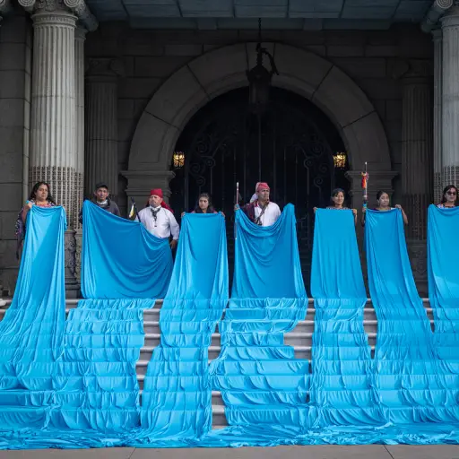 El performance es titulado 'La Fuerza del Agua' y fue una idea de la artista guatemalteca Regina José Galindo. ,EFE