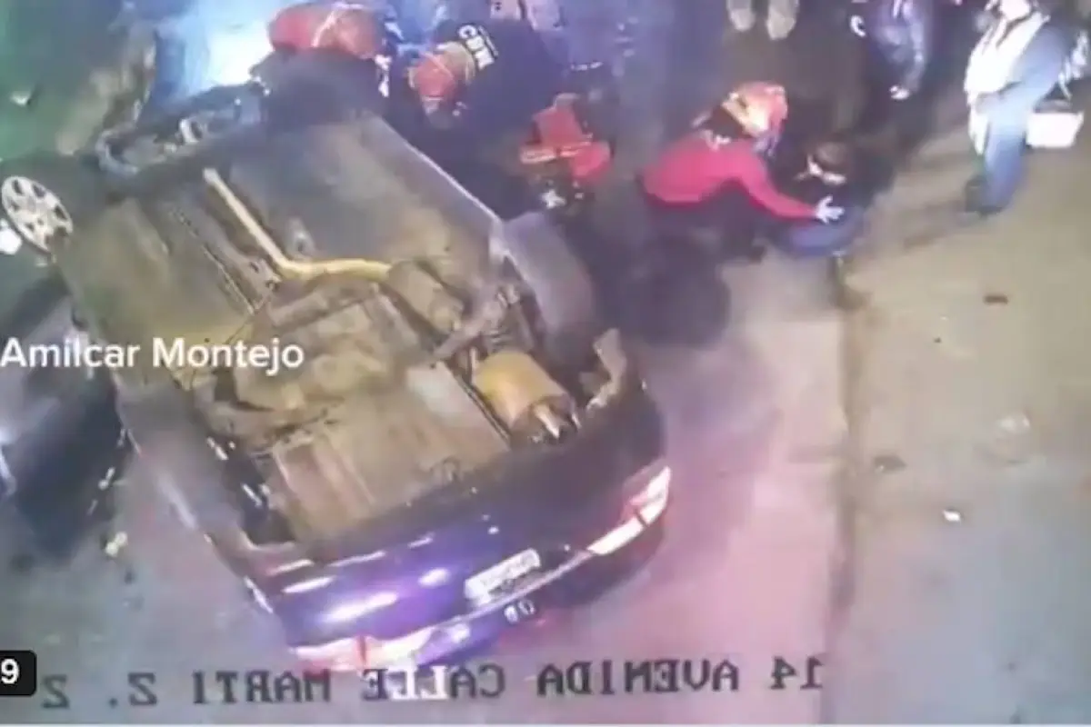 Accidente de tránsito en zona 6., Captura de pantalla video X.