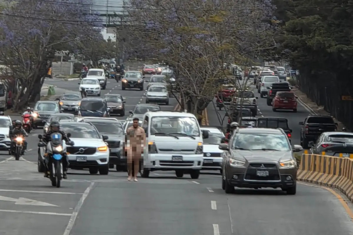 Hombre caminando desnudo en zona 16, Captura de video