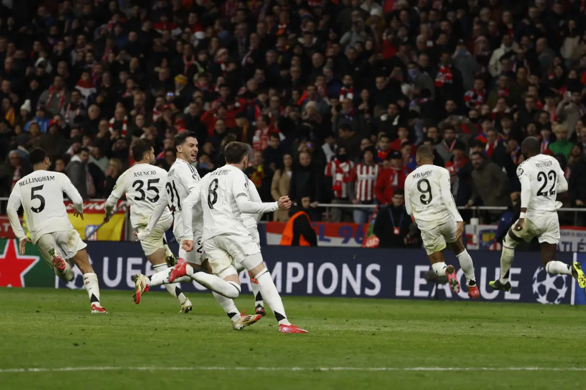 Celebración del Real Madrid ante el Atlético de Madrid - EFE