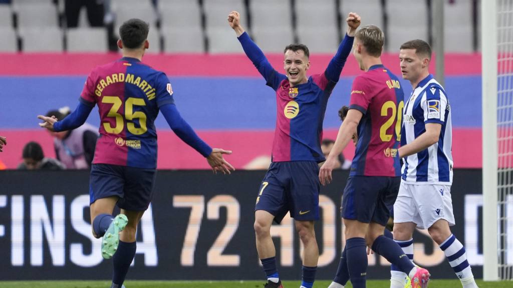 Celebración de Marc Casadó ante la Real Sociedad | EFE