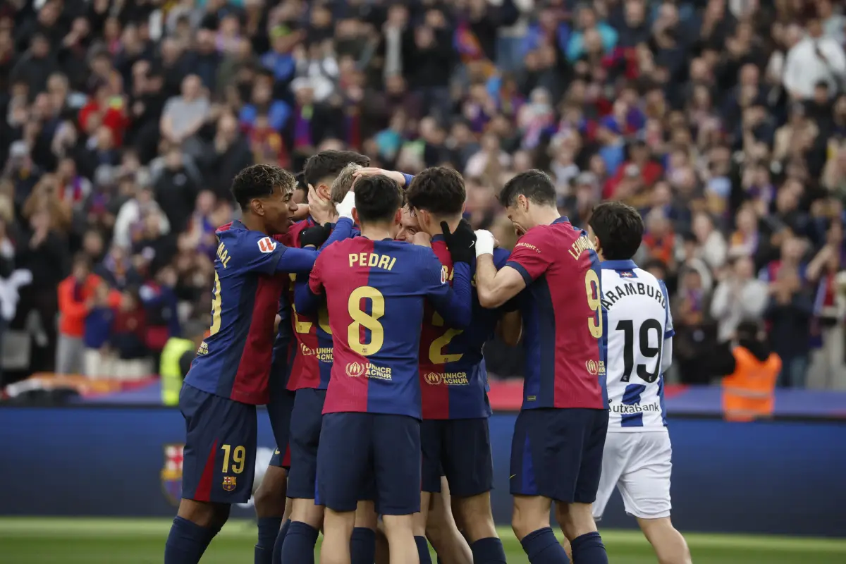 Celebración del FC Barcelona ante la Real Sociedad - EFE