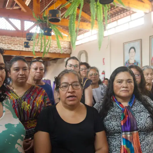 Integrantes de la Coordinadora 8 de Marzo brindan detalles de las actividades programadas. ,Omar Solís/Emisoras Unidas