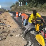 Según el CIV, los trabajos actuales se concentran en nivelar los últimos carriles cercanos al arriate central. ,CIV