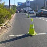 La PMT de Villa Nueva pidió precaución al llegar al lugar del accidente. ,PMT de Villa Nueva.