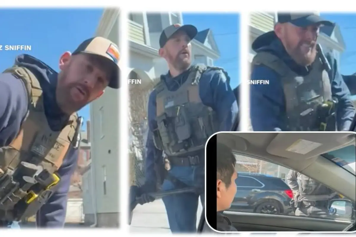 Agentes federales rompen ventanilla del automóvil de un migrante guatemalteco para detenerlo en Estados Unidos