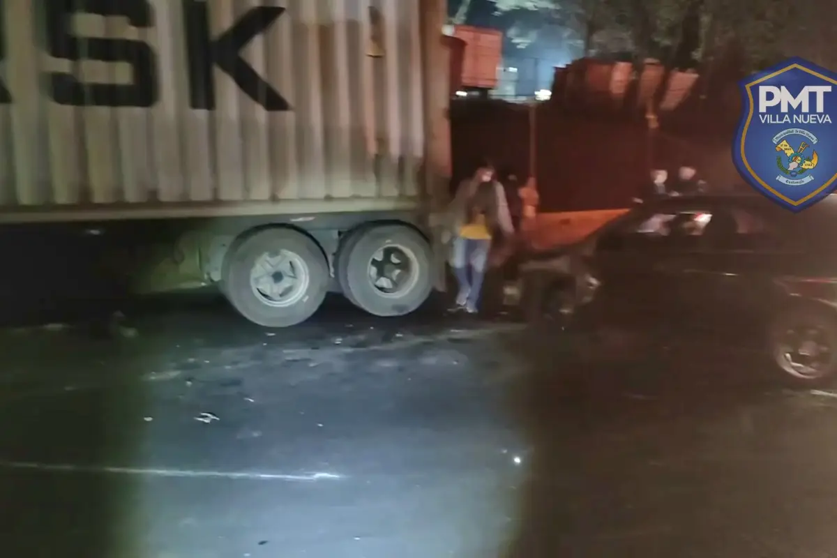 El accidente en Km. 17.5 de ruta al Pacífico., PMT de Villa Nueva