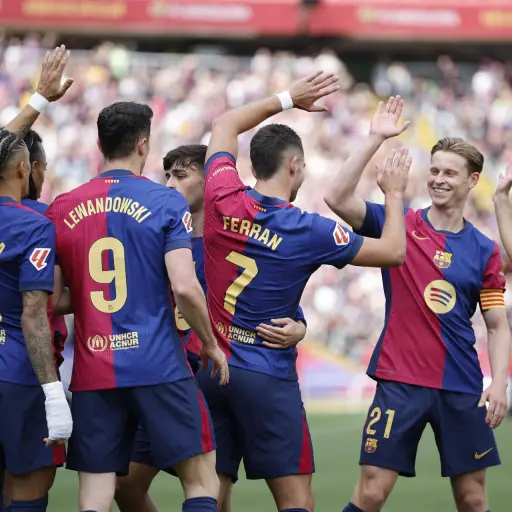 Celebración del FC Barcelona ante el Celta de Vigo - EFE