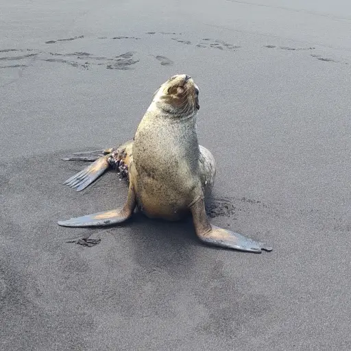 León marino localizado en la Playa de la comunidad Linda Mar. ,Foto Conap
