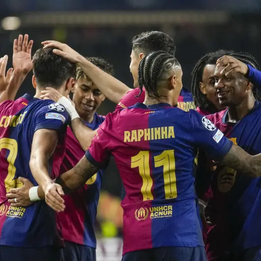 Celebración del FC Barcelona ante el Borussia Dortmund - EFE